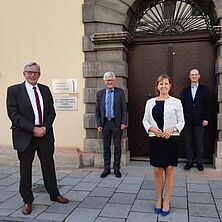 Gruppenfoto mit Joachim Lüblinghoff, Prof. Dr. Heinrich Bedford–Strohm, Barbara Stockinger und Dr. Nikolaus Blum 